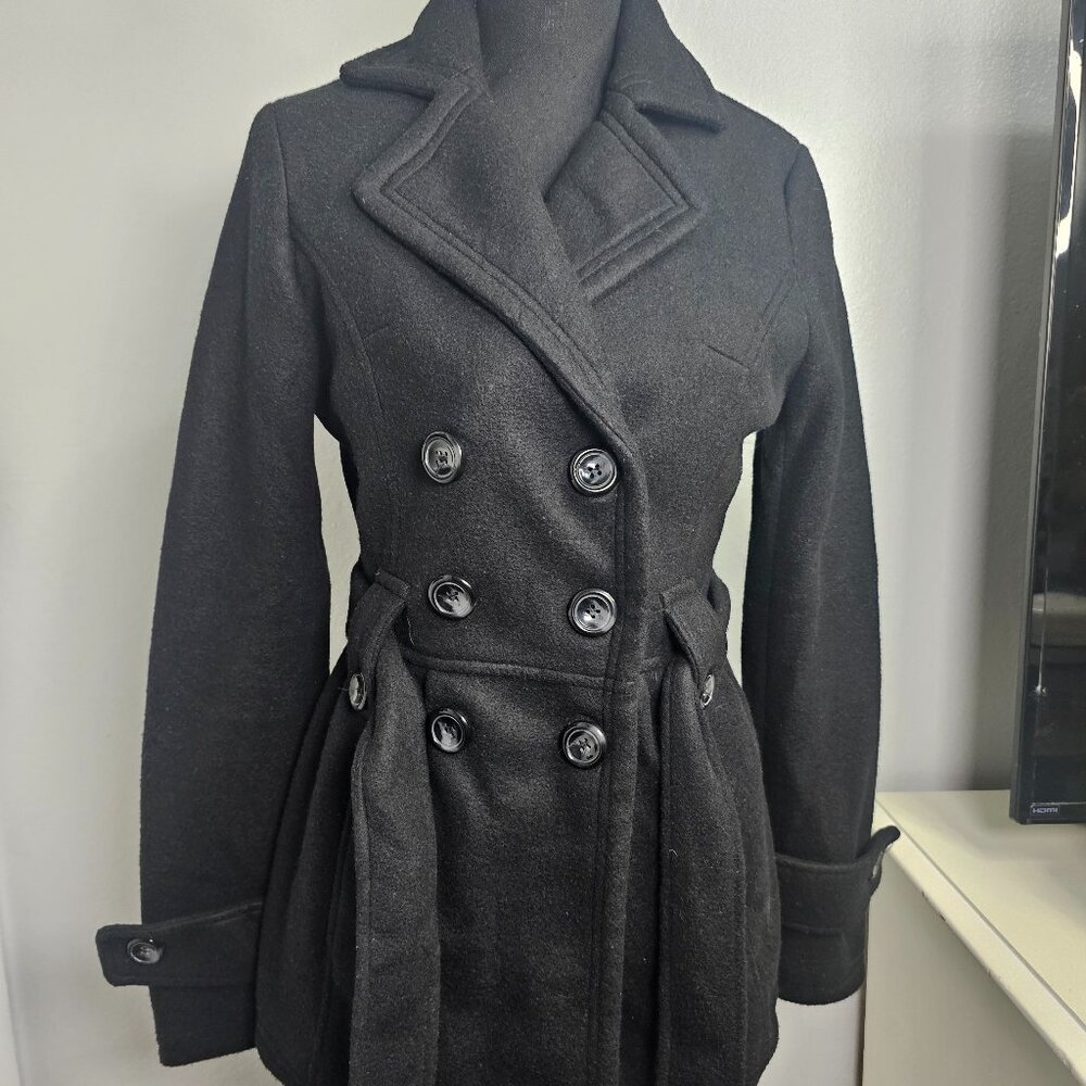 NEW Stylebook Trendy Plus Size Double-Breasted Black Peacoat – Size Small - Picture 2 of 6